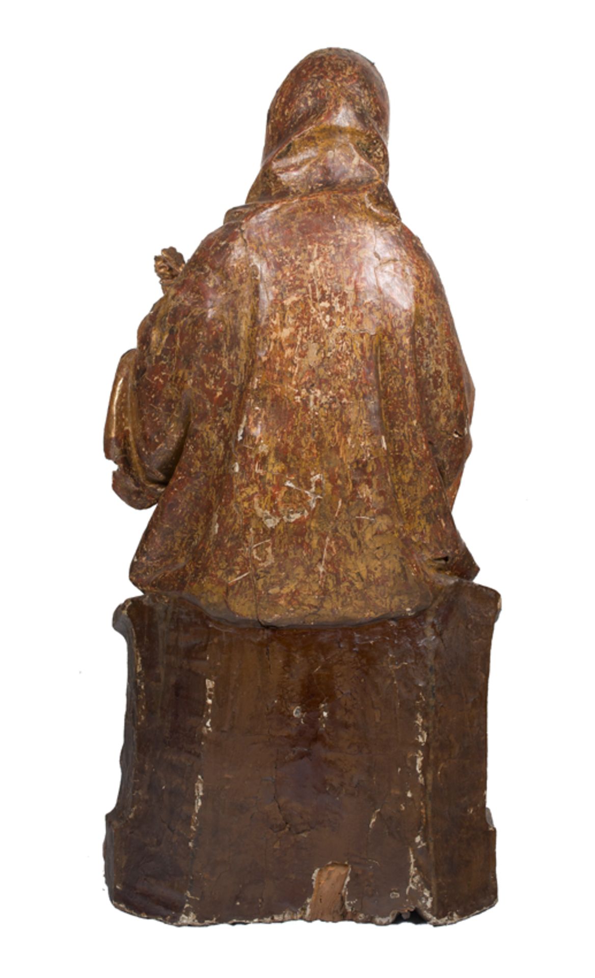 "Saint Anne, the Virgin Mary and the Christ Child". Carved, polychromed and gilded wooden sculpture. - Bild 12 aus 12
