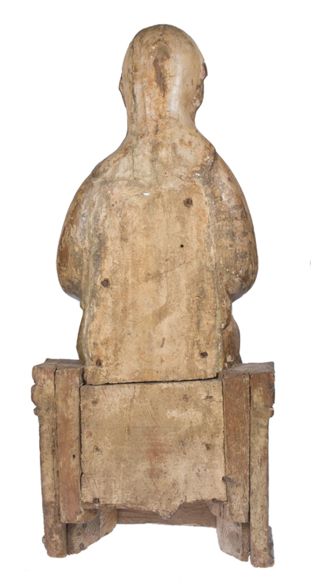 "Saint Anne Trinitarian". Carved, gilded and polychromed wooden sculpture. Gothic. 14th century. - Bild 10 aus 10
