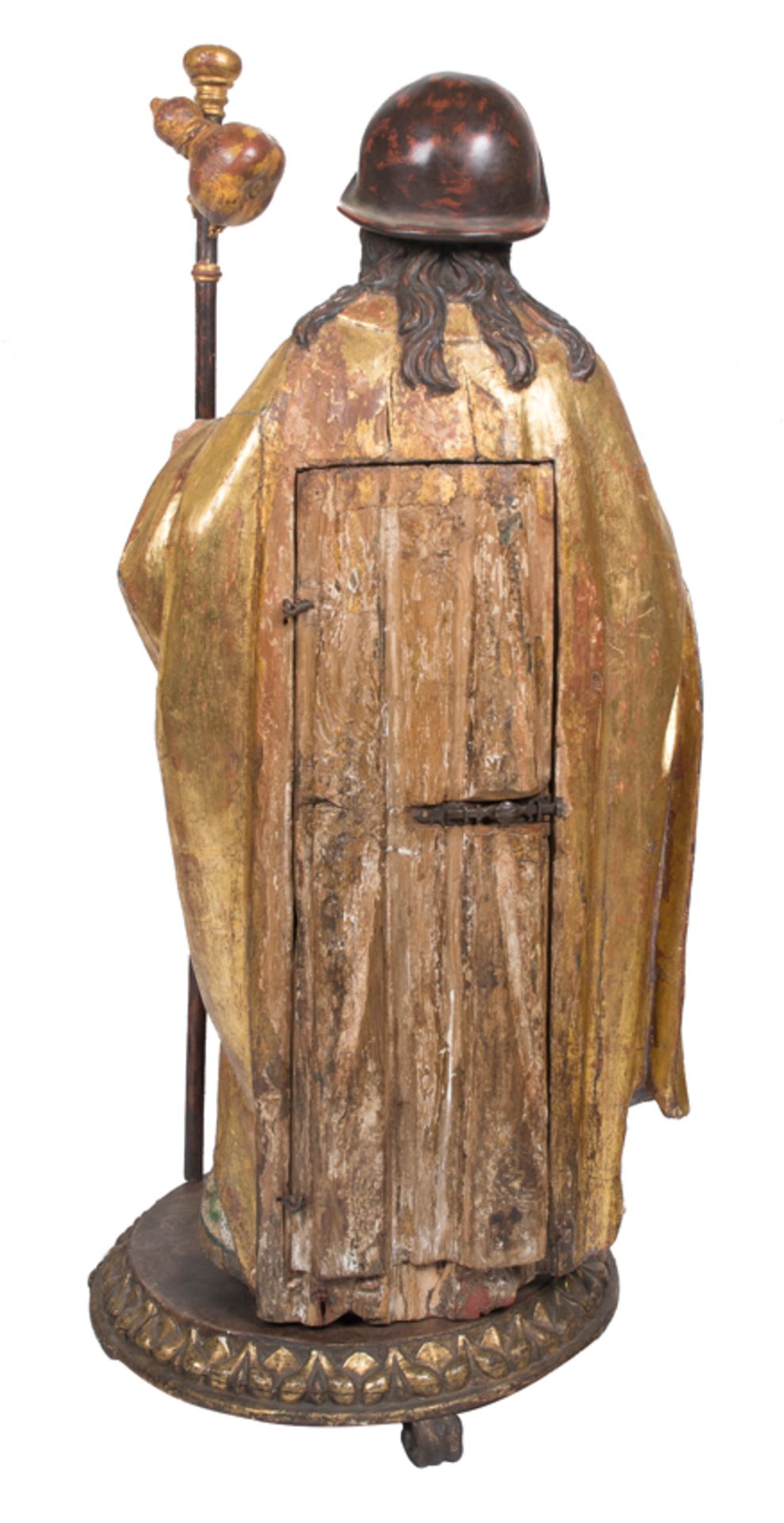 "Saint James the Pilgrim". Carved, polychromed and gilded wooden sculpture. Castilian School. Late 1 - Bild 10 aus 11