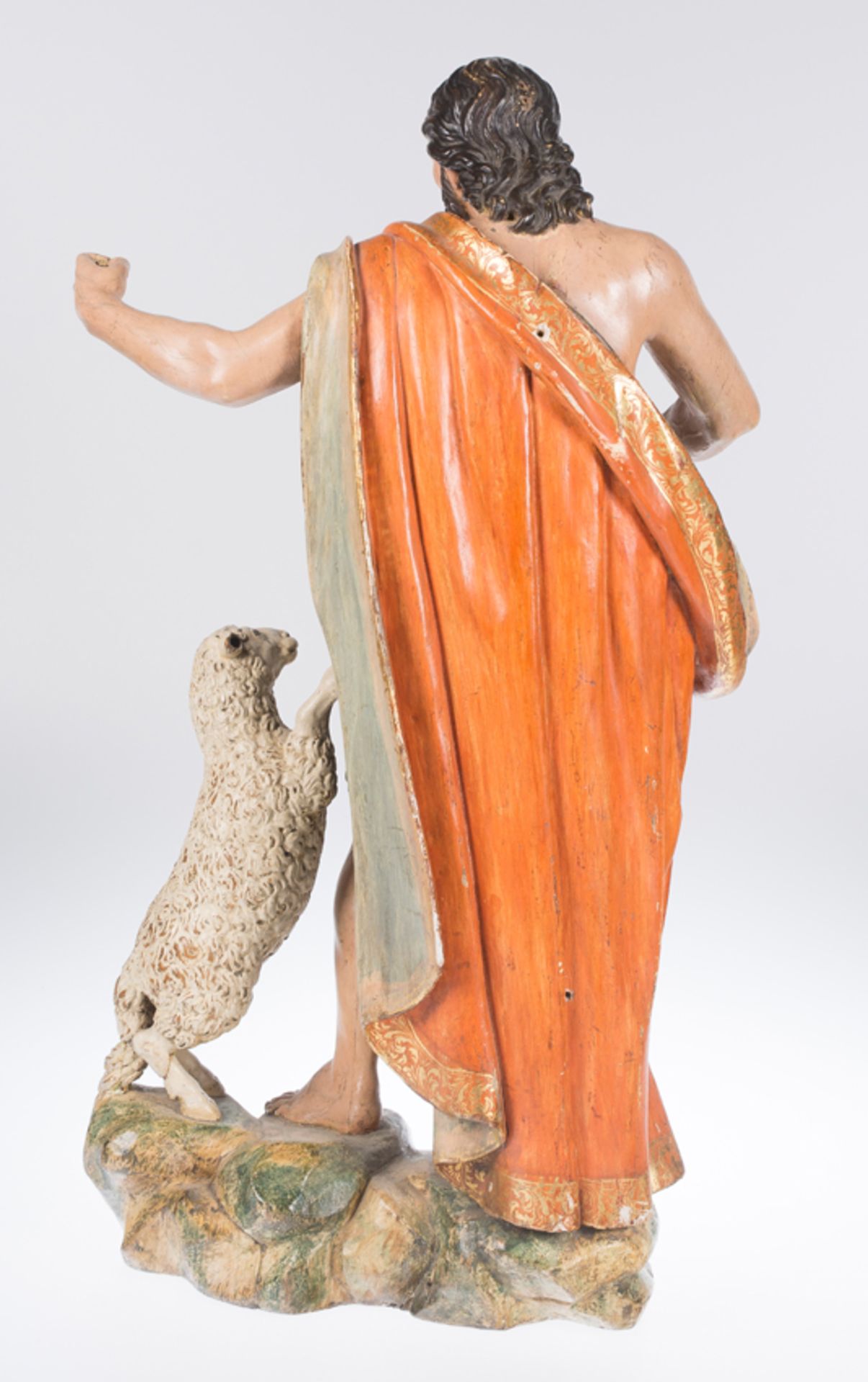 "Saint John the Baptist". Carved, gilded and polychromed wooden sculpture. Castilian School. Circa 1 - Bild 12 aus 12