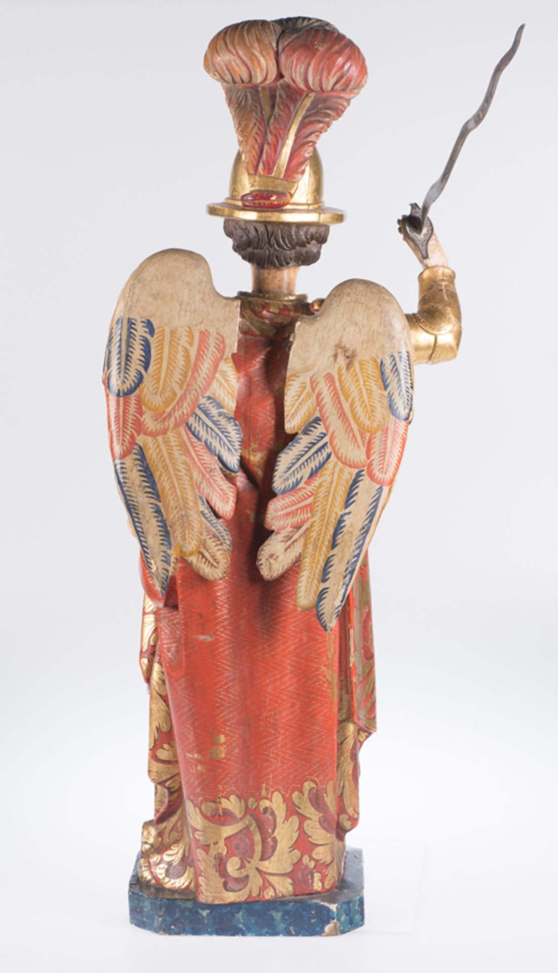 "Archangel Saint Michael". Carved, gilded and polychromed wooden sculpture. Colonial School. Mexico - Bild 11 aus 11