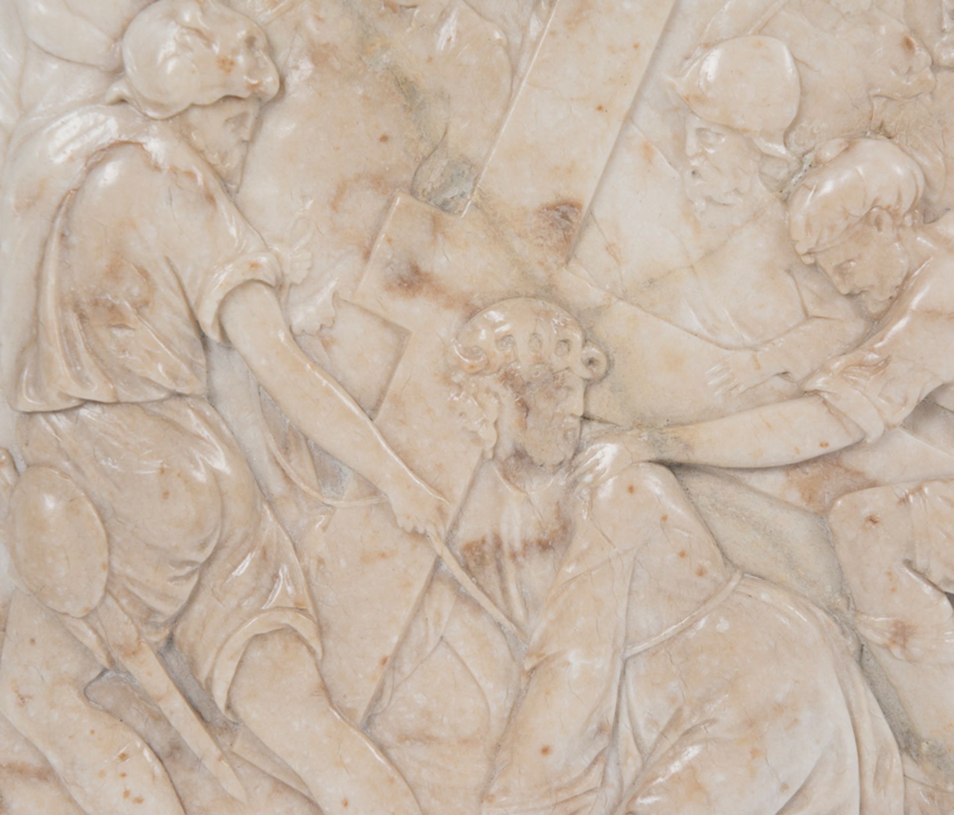 "Christ falls on the way to Calvary". Marble relief. Spanish or Italian School. Renaissance. 16th ce - Image 2 of 8
