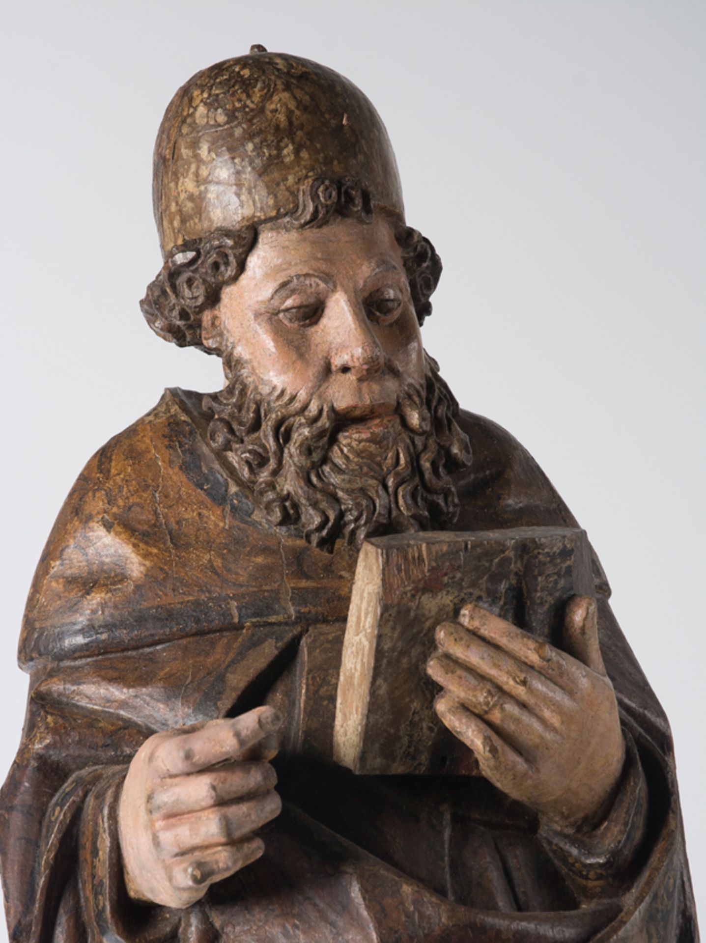 "Saint Anthony". Carved wooden sculpture. Castilian School. 15th century. - Bild 4 aus 10