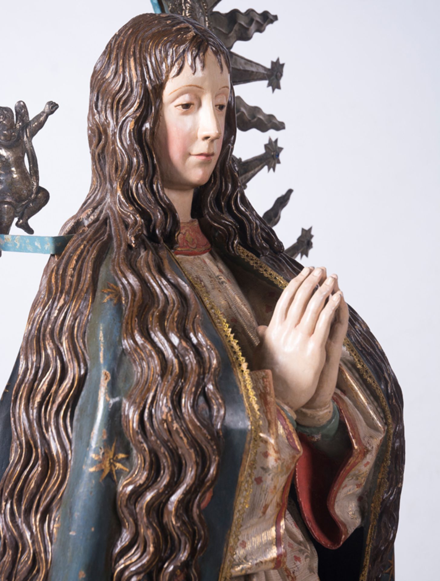 "Inmaculada". Escultura en madera tallada, policromada, dorada y estofada. Anónimo castellano, sigui - Bild 9 aus 20