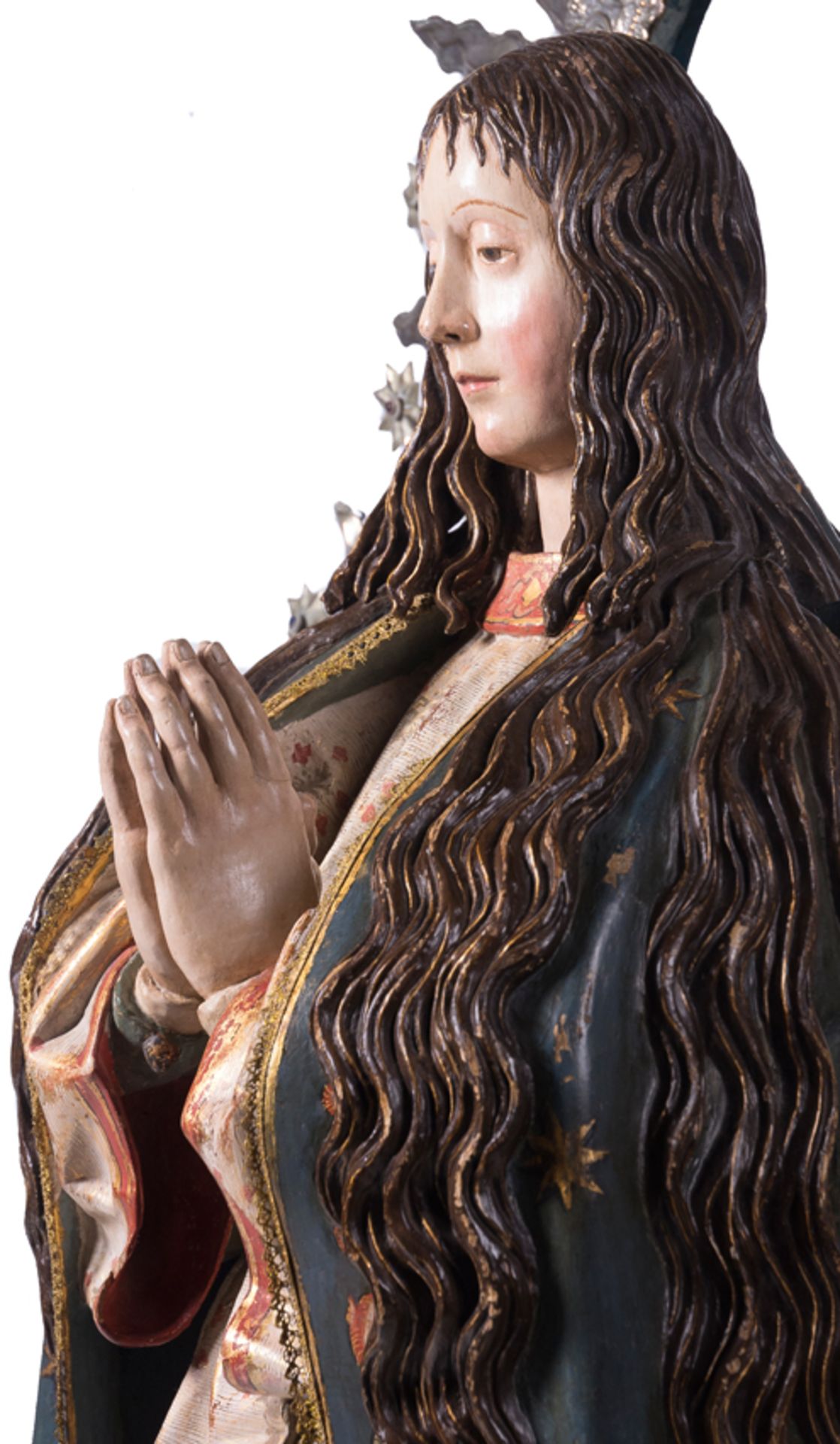 "Inmaculada". Escultura en madera tallada, policromada, dorada y estofada. Anónimo castellano, sigui - Bild 18 aus 20