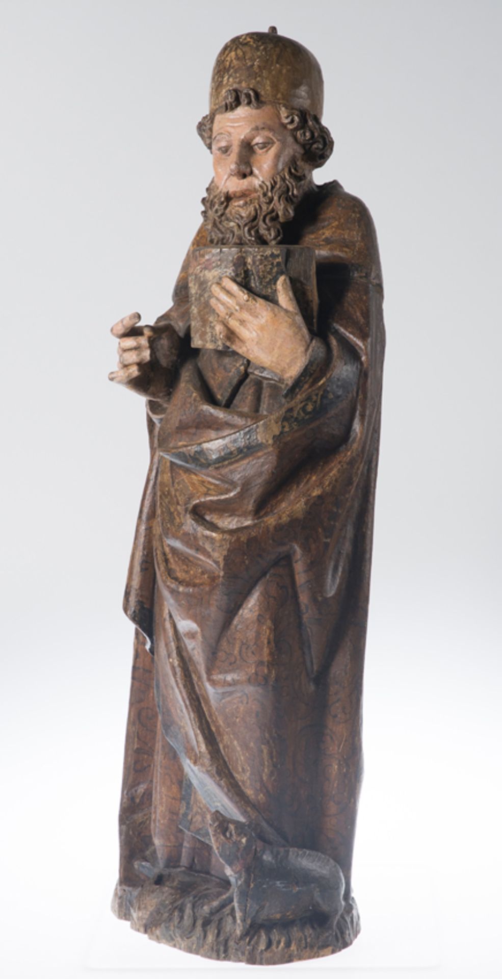 "Saint Anthony". Carved wooden sculpture. Castilian School. 15th century. - Image 3 of 10