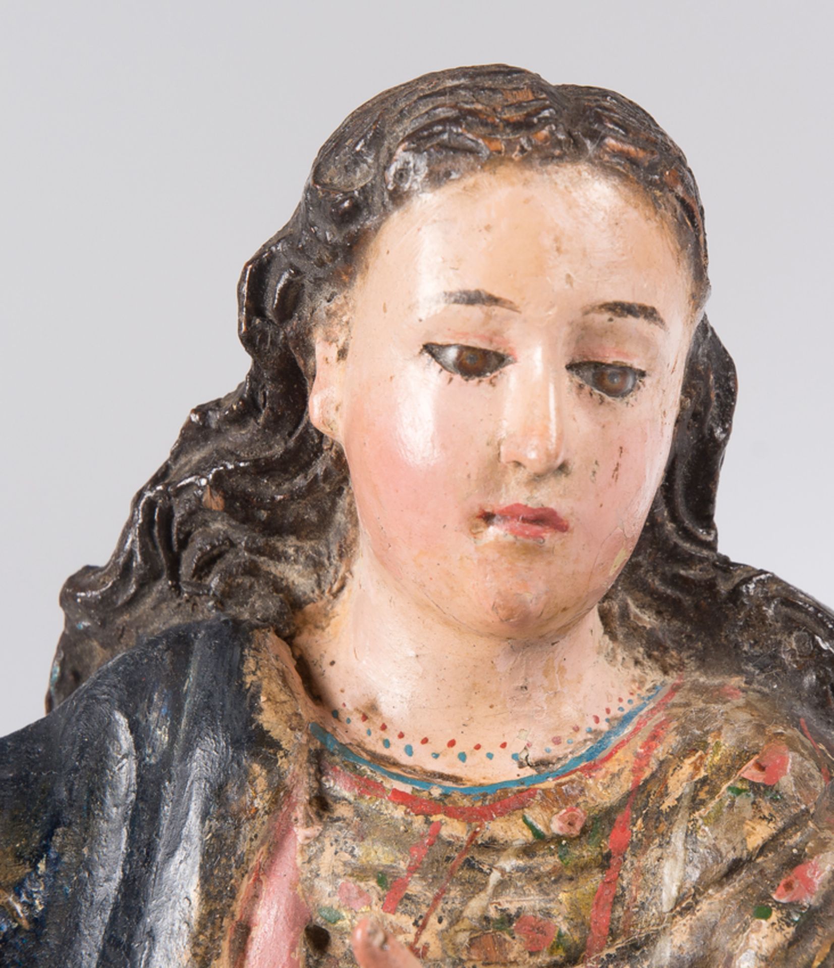 "Our Lady Immaculate". Carved and polychromed wooden sculpture. Colonial. Quito. Ecuador. 18th centu - Bild 4 aus 6