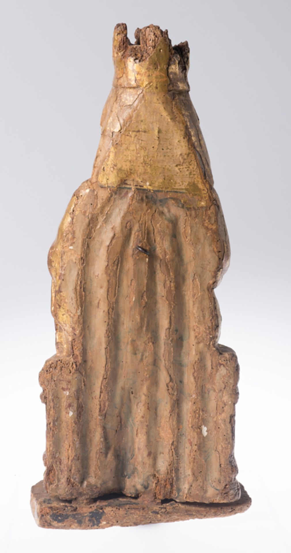 "Seat of Wisdom (Sedes Sapientiae)". Carved, polychromed and gilded wooden sculpture. Basque-Navarra - Bild 9 aus 9