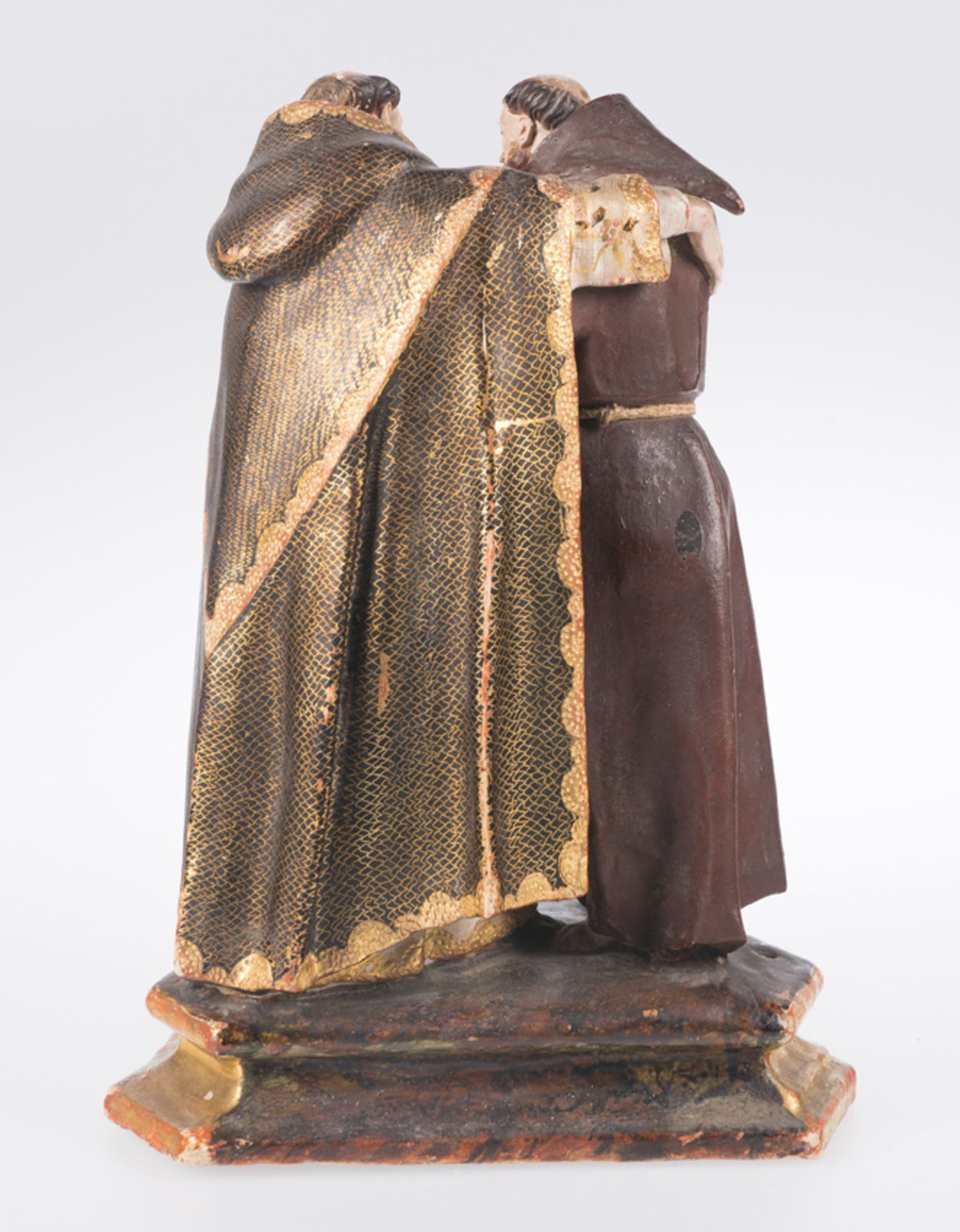 "The Embrace of Saint Francis and Saint Dominic”. Polychromed and gilded terracotta sculpture. Andal - Bild 11 aus 11