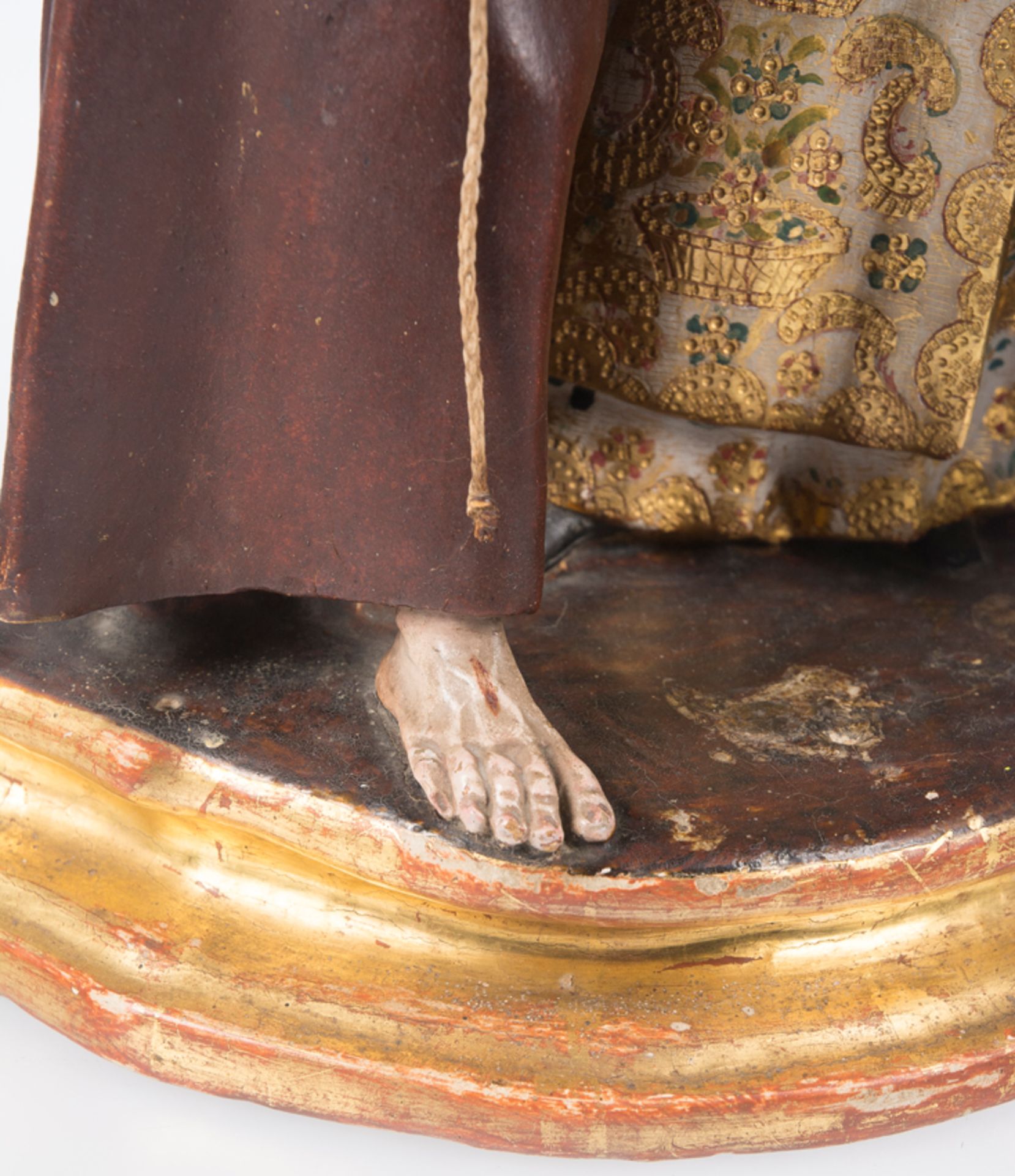 "The Embrace of Saint Francis and Saint Dominic”. Polychromed and gilded terracotta sculpture. Andal - Bild 7 aus 11