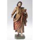 "Evangelist". Carved and polychromed wooden sculpture. Late 15th century - early 16th century.