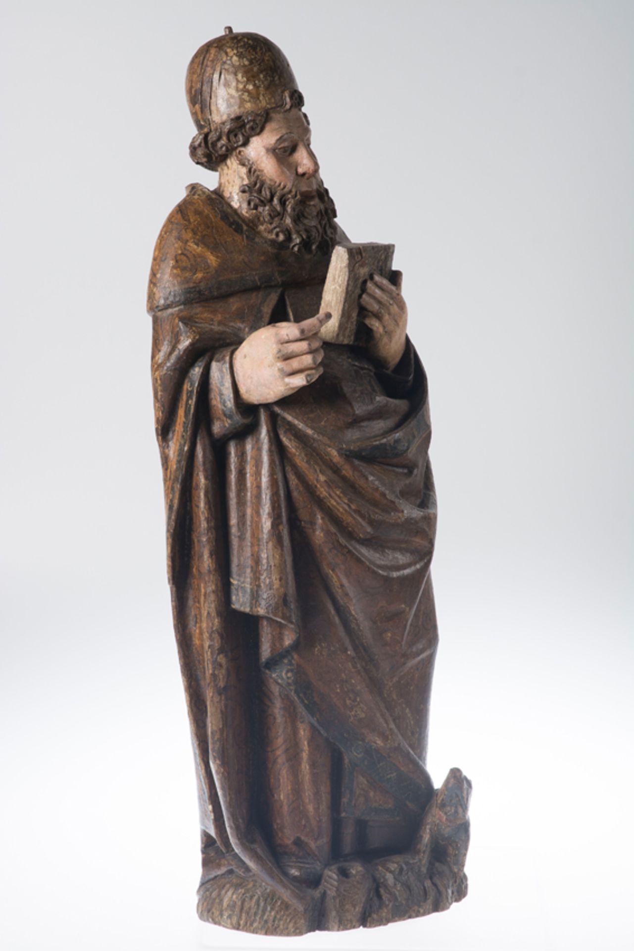 "Saint Anthony". Carved wooden sculpture. Castilian School. 15th century. - Bild 2 aus 10