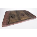 Polychromed walnut wood hammered dulcimer. Italy. 15th - 16th century.