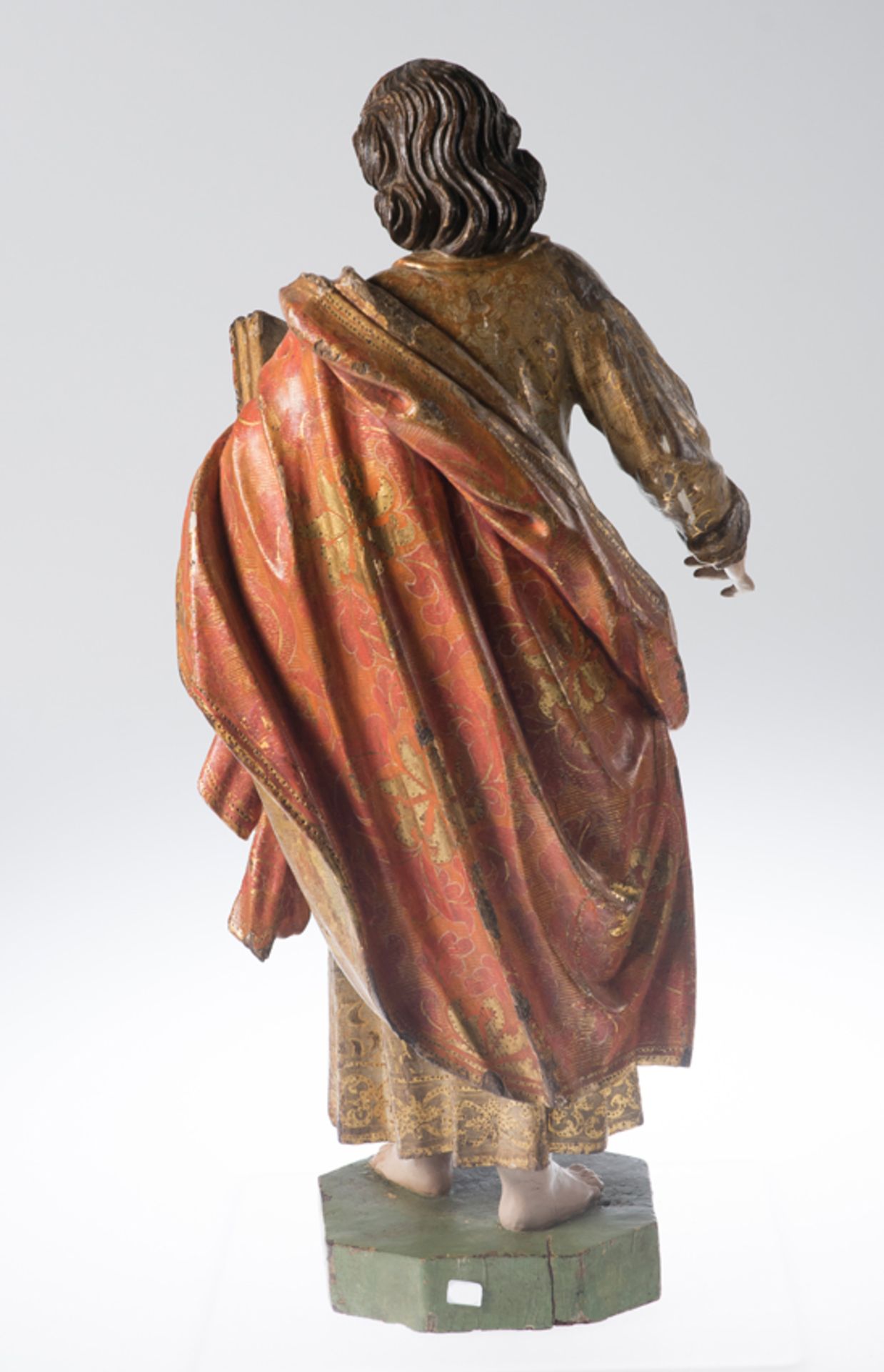 "Evangelist". Carved and polychromed wooden sculpture. Late 15th century - early 16th century. - Bild 13 aus 13