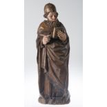 "Saint Anthony". Carved wooden sculpture. Castilian School. 15th century.