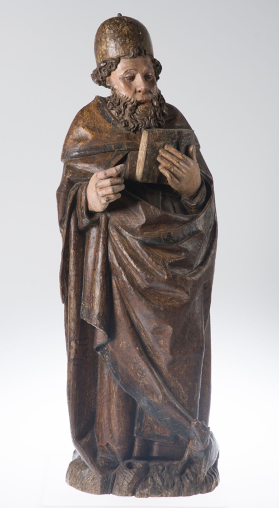 "Saint Anthony". Carved wooden sculpture. Castilian School. 15th century.