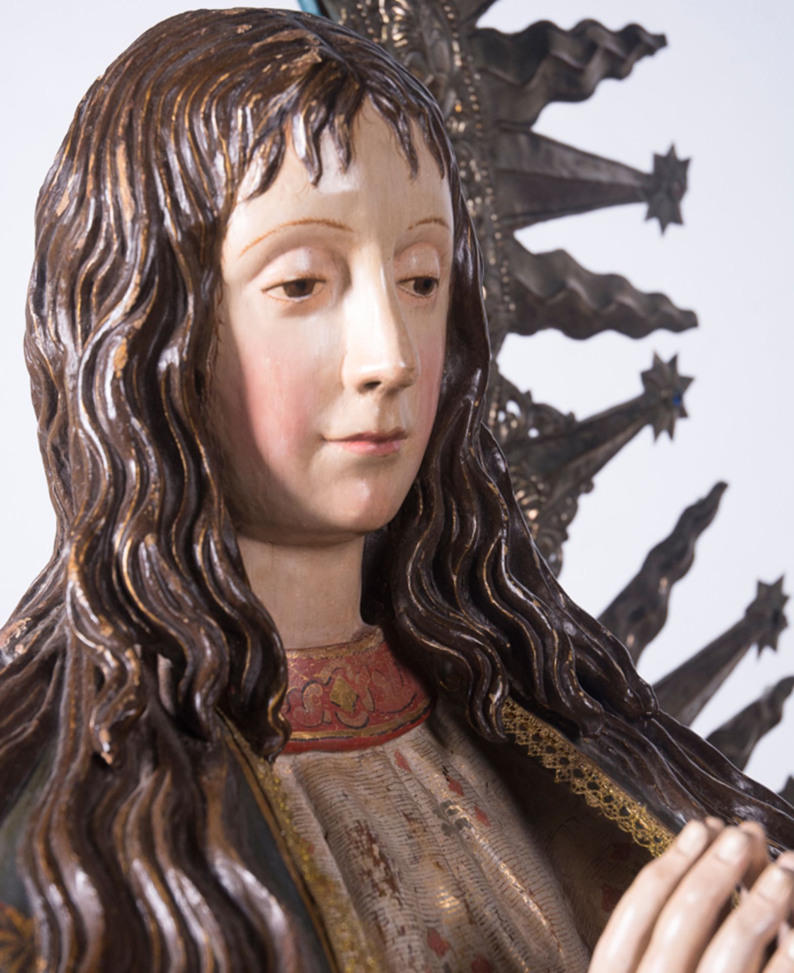 "Inmaculada". Escultura en madera tallada, policromada, dorada y estofada. Anónimo castellano, sigui - Bild 11 aus 20