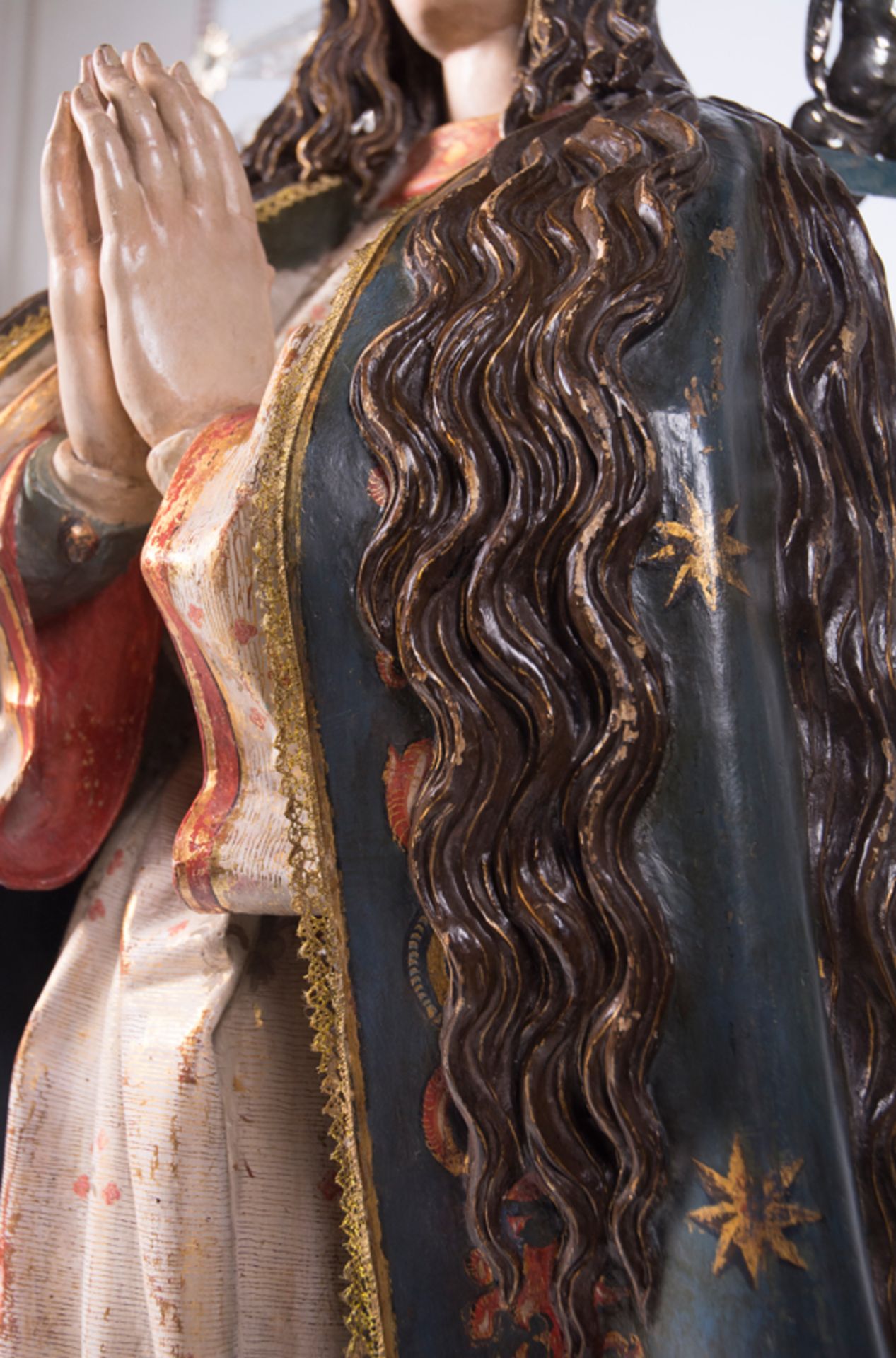 "Inmaculada". Escultura en madera tallada, policromada, dorada y estofada. Anónimo castellano, sigui - Bild 7 aus 20