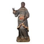 "S.Didacus of Alcalá" or "S. Benedict the Moor". Carved, polychromed and gilded wooden sculpture.