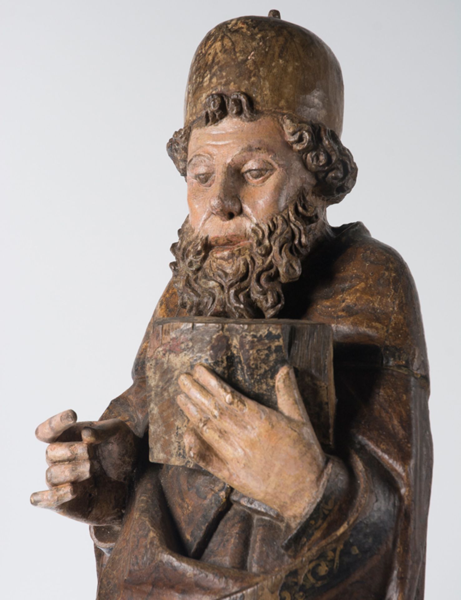 "Saint Anthony". Carved wooden sculpture. Castilian School. 15th century. - Bild 5 aus 10