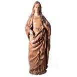 "Mary Magdalene". Carved and polychromed wooden sculpture. Hispanic-Flemish School. 15th century.