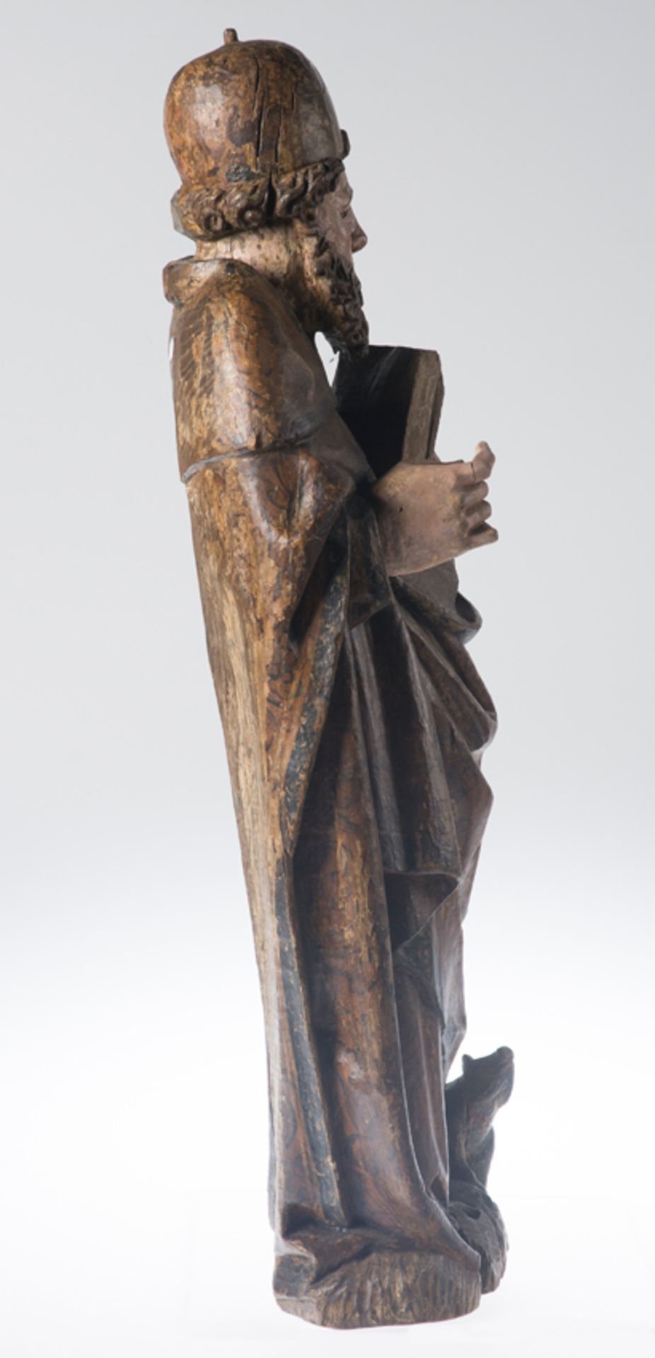 "Saint Anthony". Carved wooden sculpture. Castilian School. 15th century. - Image 9 of 10