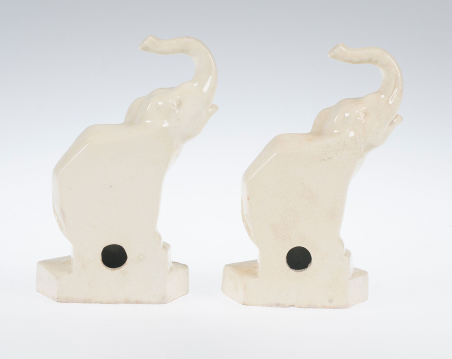 Pair of craquelé ceramic book rests. France. Art Deco. Circa 1930. - Image 3 of 5