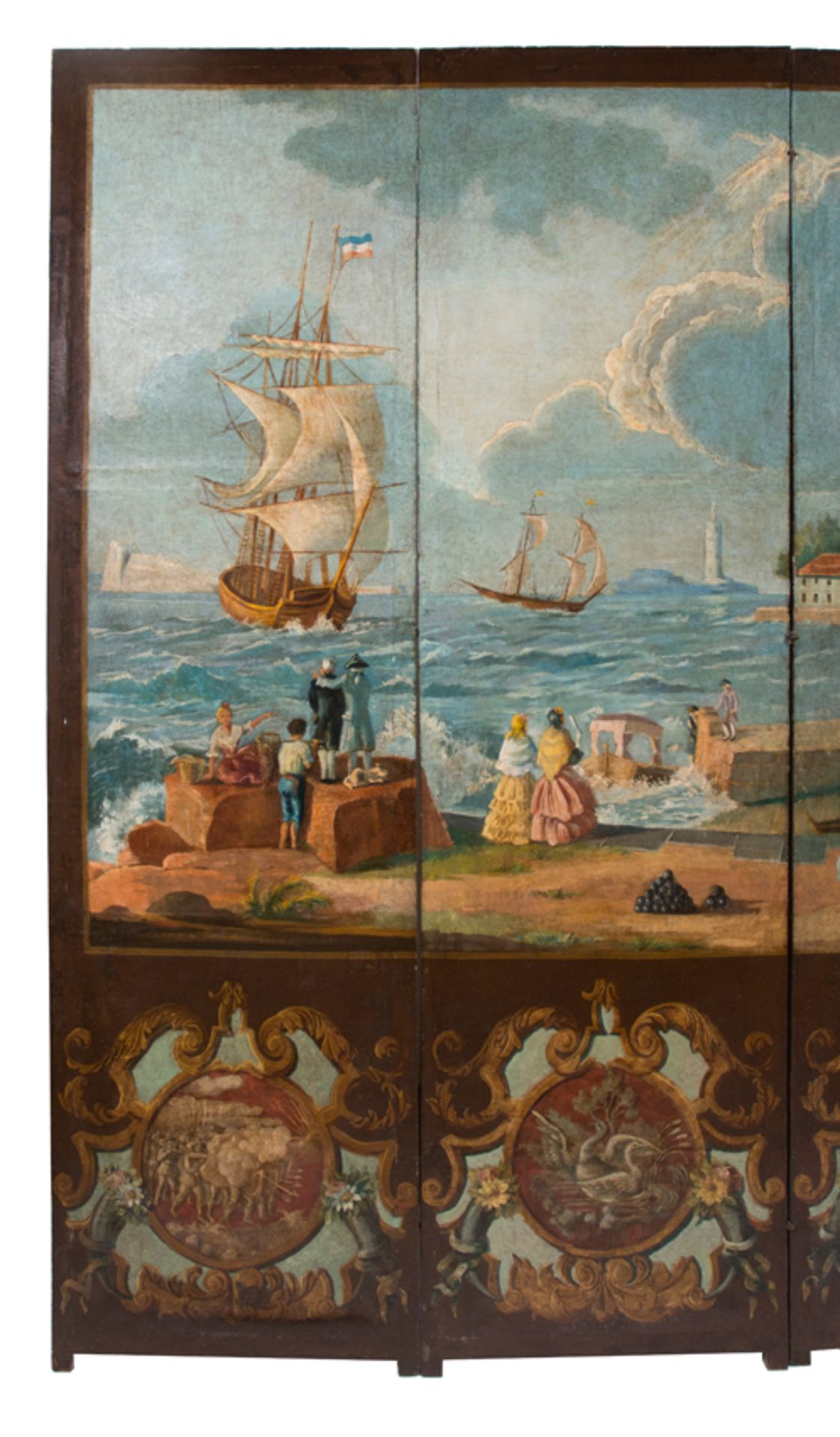 Magnificent screen with four sections. Chile. Circa 1810 - 1812. - Image 8 of 35