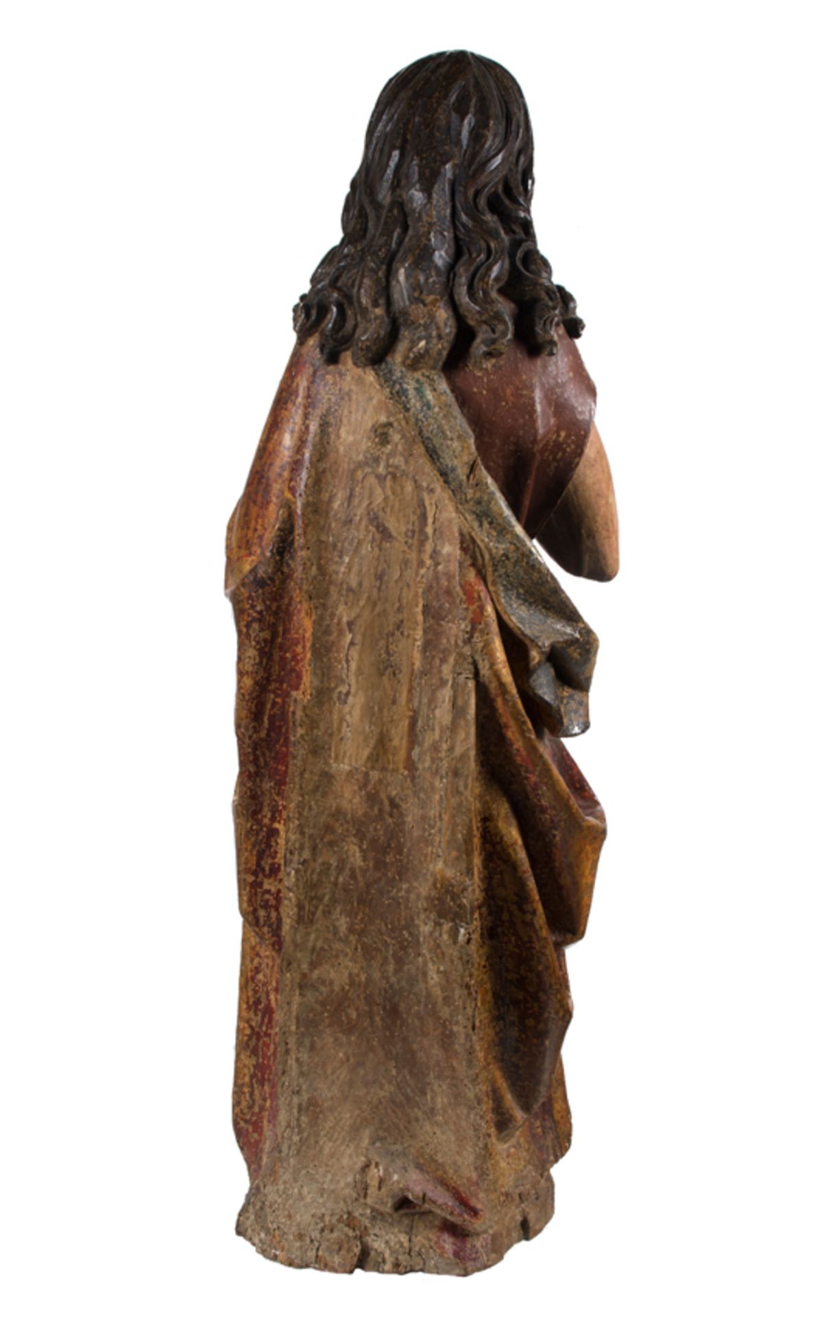 "Saint John the Baptist". Carved, polychromed and gilded wooden sculpture. Anonymous. Northern Europ - Image 8 of 9