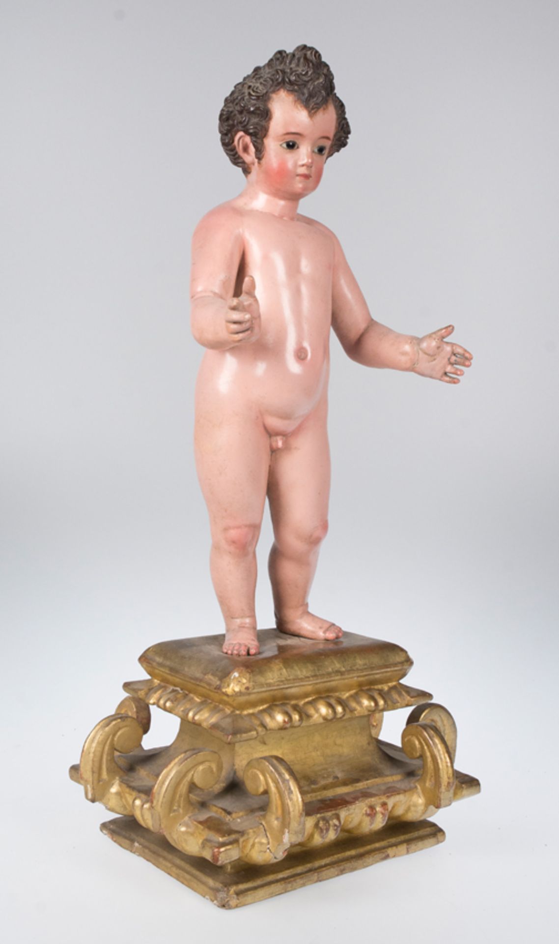 "Blessing Christ Child". Anonymous from Seville. First third of the 17th century. - Bild 3 aus 6