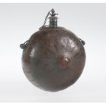 Canteen. Engraved gourd with silver applications. Colonial work. Mexico or Peru. 18th century.