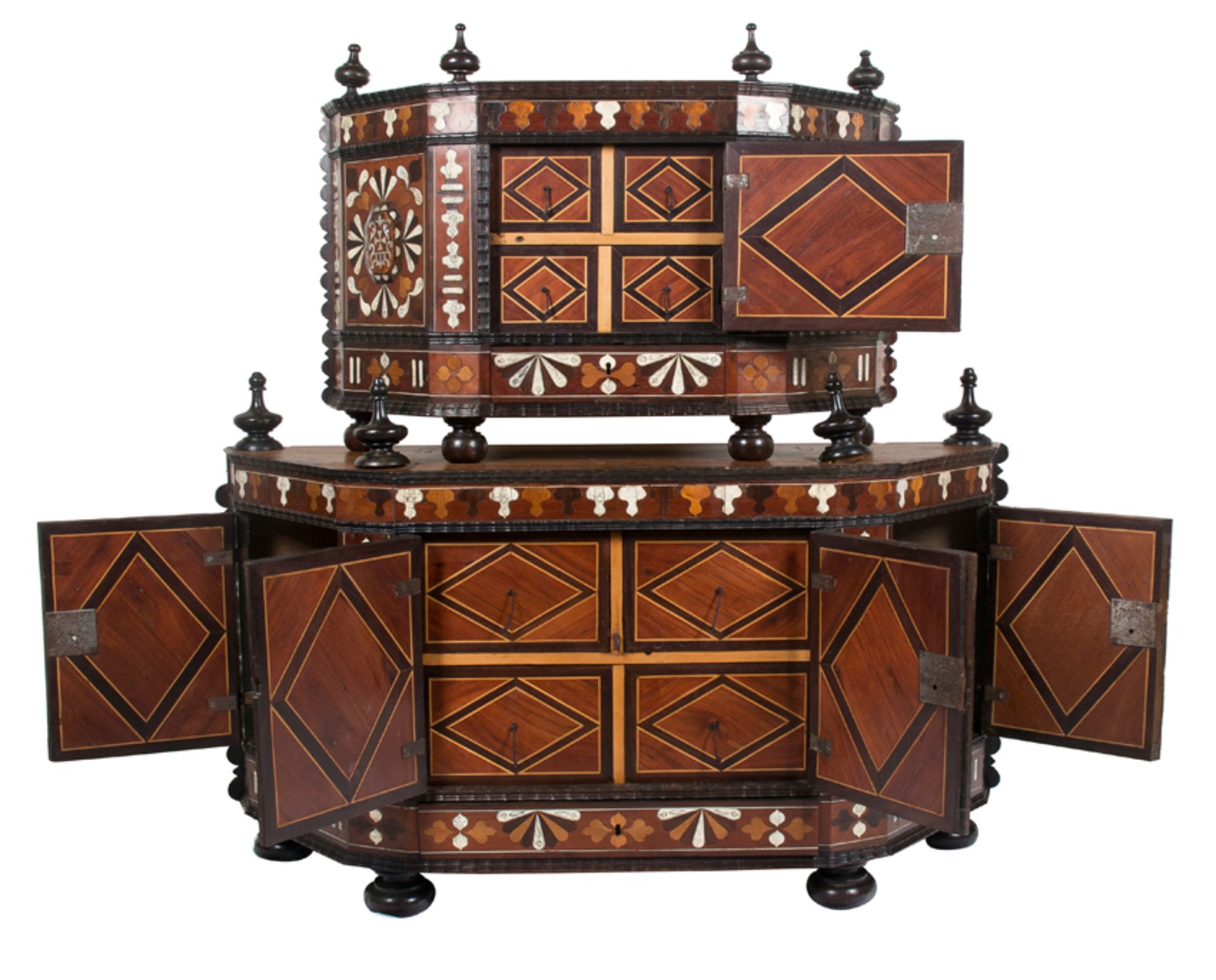 Imposing writing cabinet set with its "contador". Lima. Viceroyalty of Peru. 18th century. - Image 7 of 9