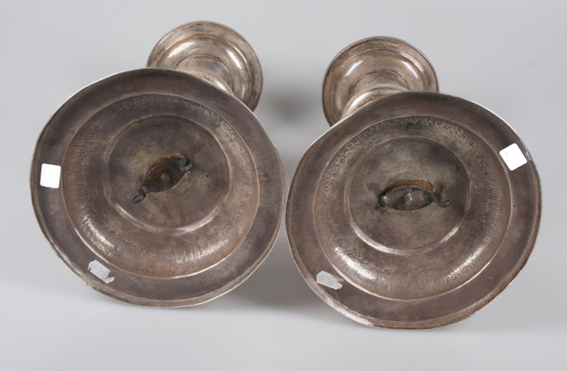 Pair of large silver candlesticks. 17th - 18th century. - Image 5 of 5