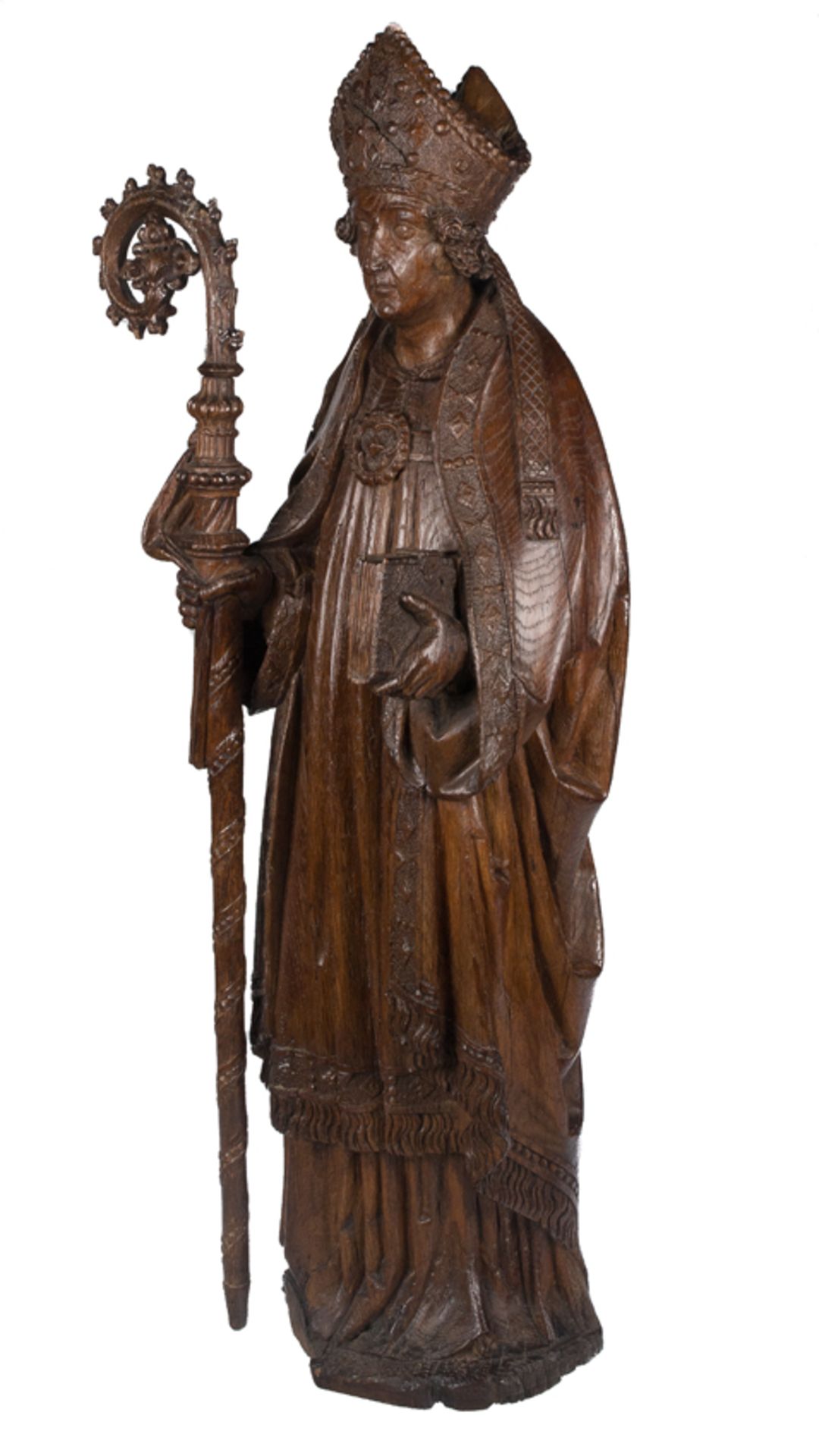 "Bishop Saint". Hispanic-Flemish. Anonymous. Circa 1500. - Bild 2 aus 8