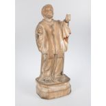 "Saint Francis Xavier". Carved wooden sculpture. Possibly from Brazil. 18th century.
