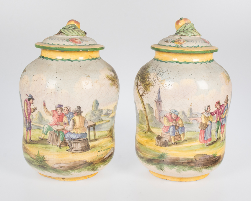 Pair of pottery jars. Lille. France. 1767. - Image 2 of 12