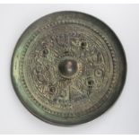 Bronze mirror. China. Possibly from the Tang Dynasty.