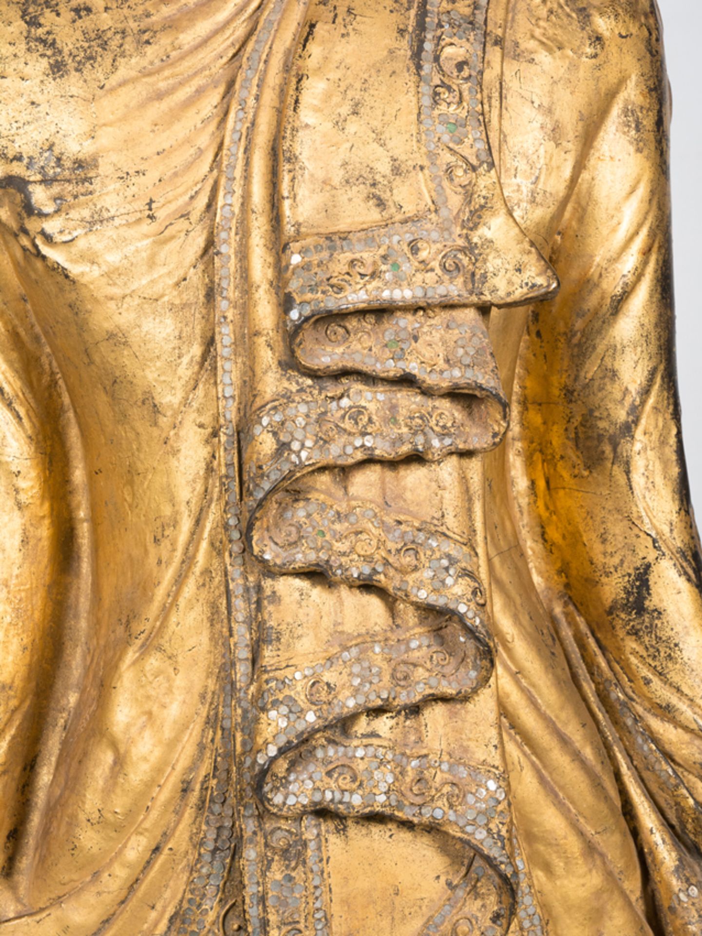 Buddha. Carved and gilded wooden figure. Burma. 19th century. - Image 3 of 5