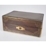 Wooden box with tin marquetry. Late 19th century.