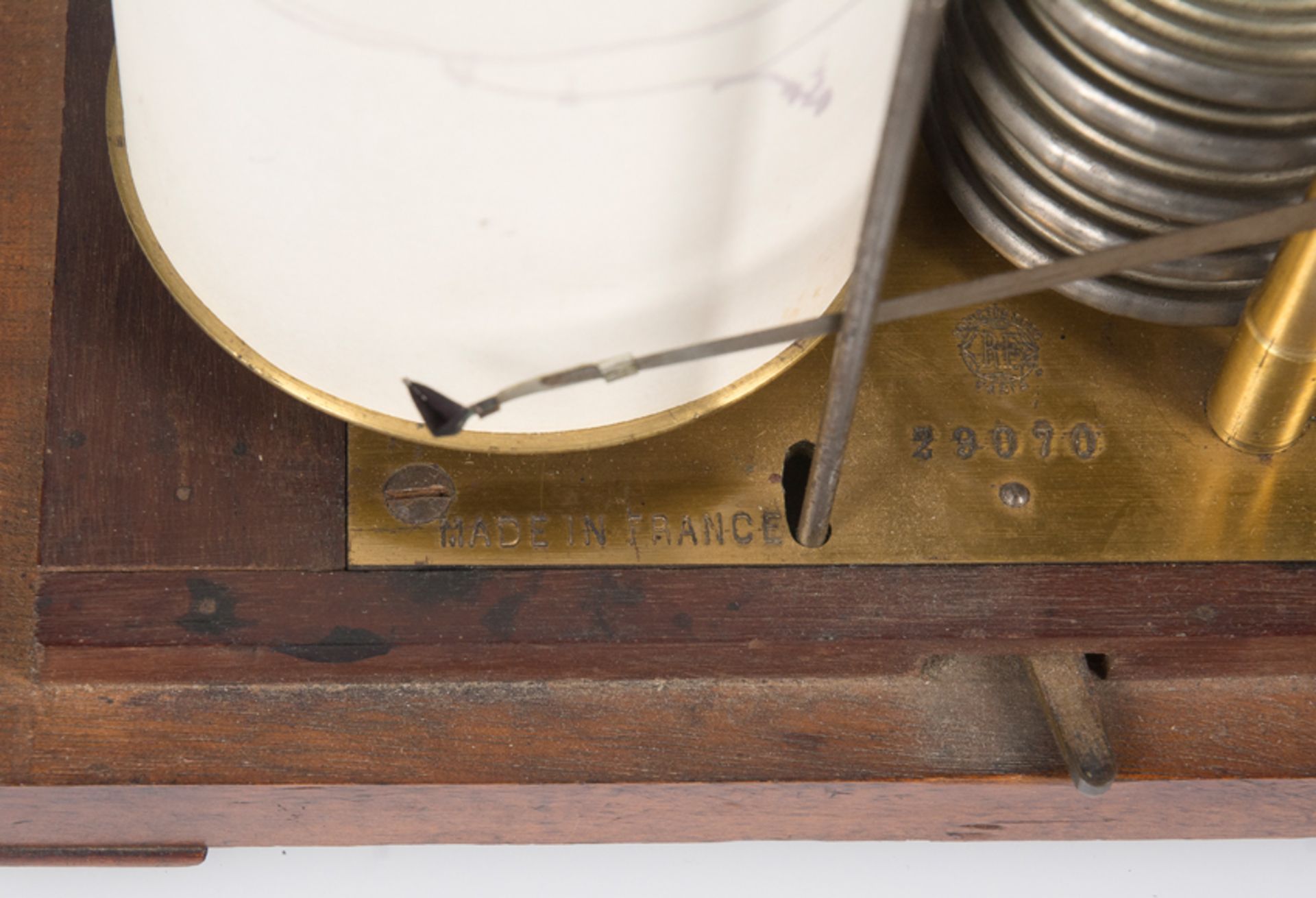 Marine barograph. Paris. France. 19th century. - Image 4 of 9