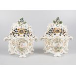 Pair of enamelled ceramic vases. Moustiers. France. Late18th century.