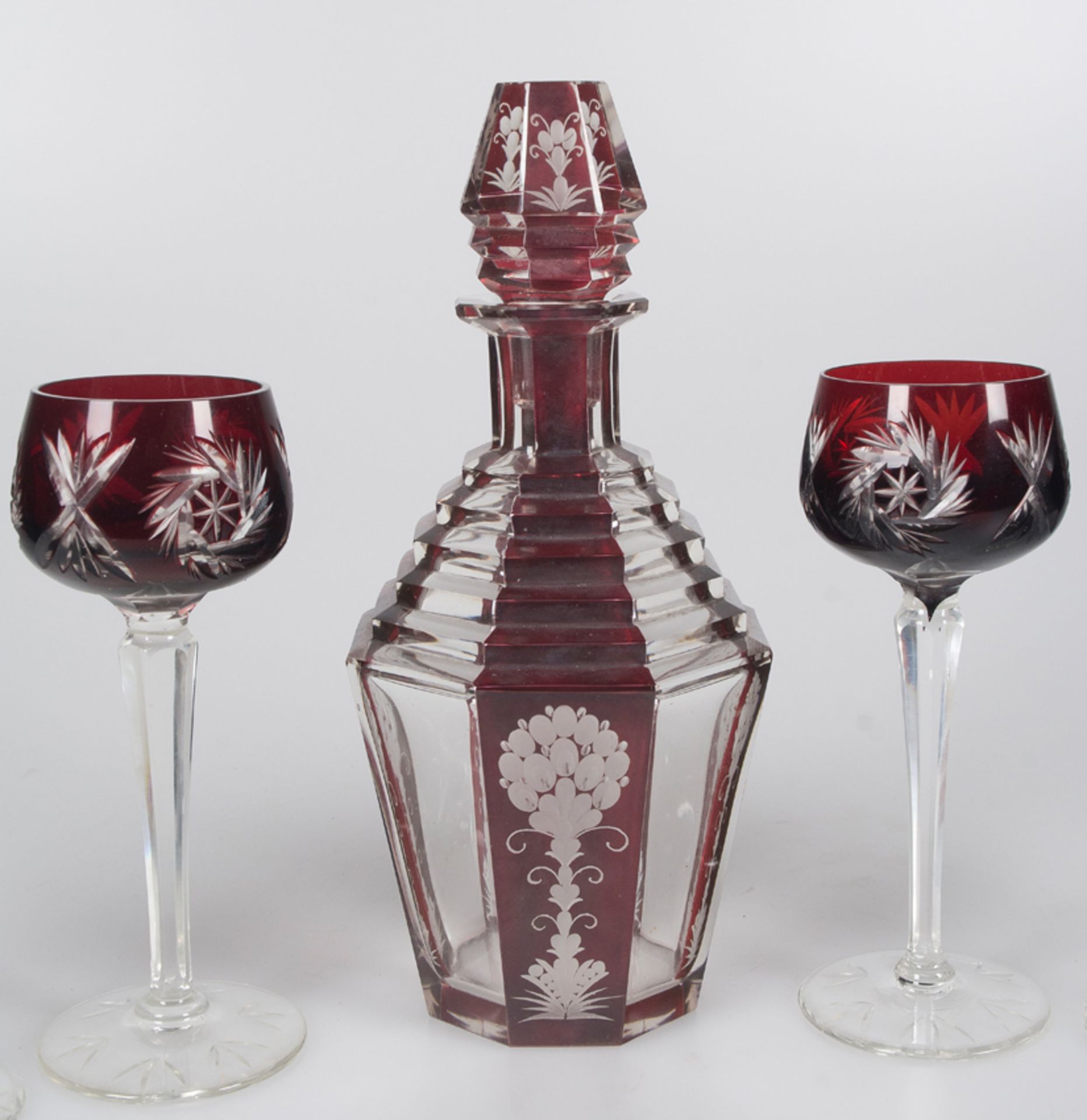 Cut glass liqueur set. Bohemia. Art Deco. Circa 1920. - Image 3 of 4