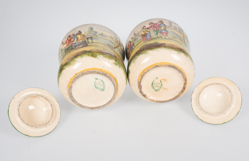 Pair of pottery jars. Lille. France. 1767. - Image 9 of 12