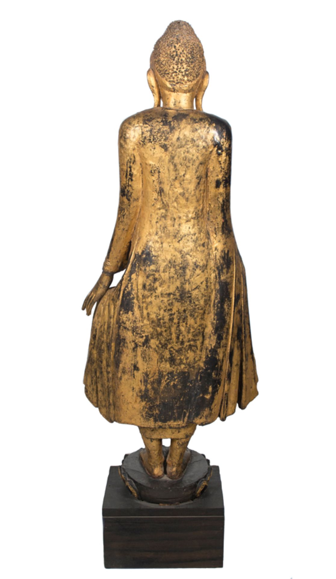 Buddha. Carved and gilded wooden figure. Burma. 19th century. - Image 5 of 5