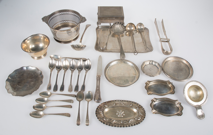 Set of various silverware pieces. 1900-1950.