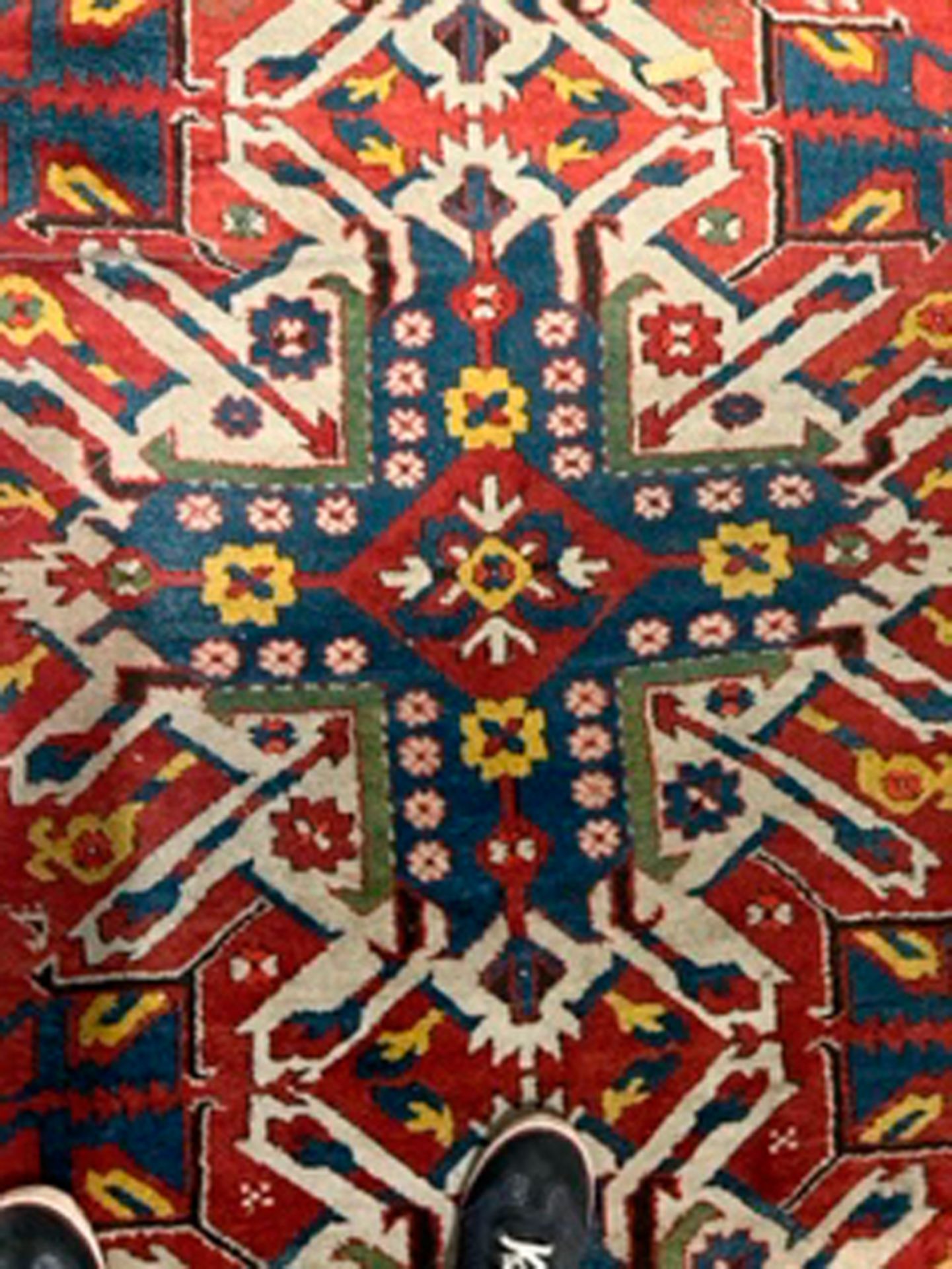 Persian wool carpet Kazak. - Image 3 of 4