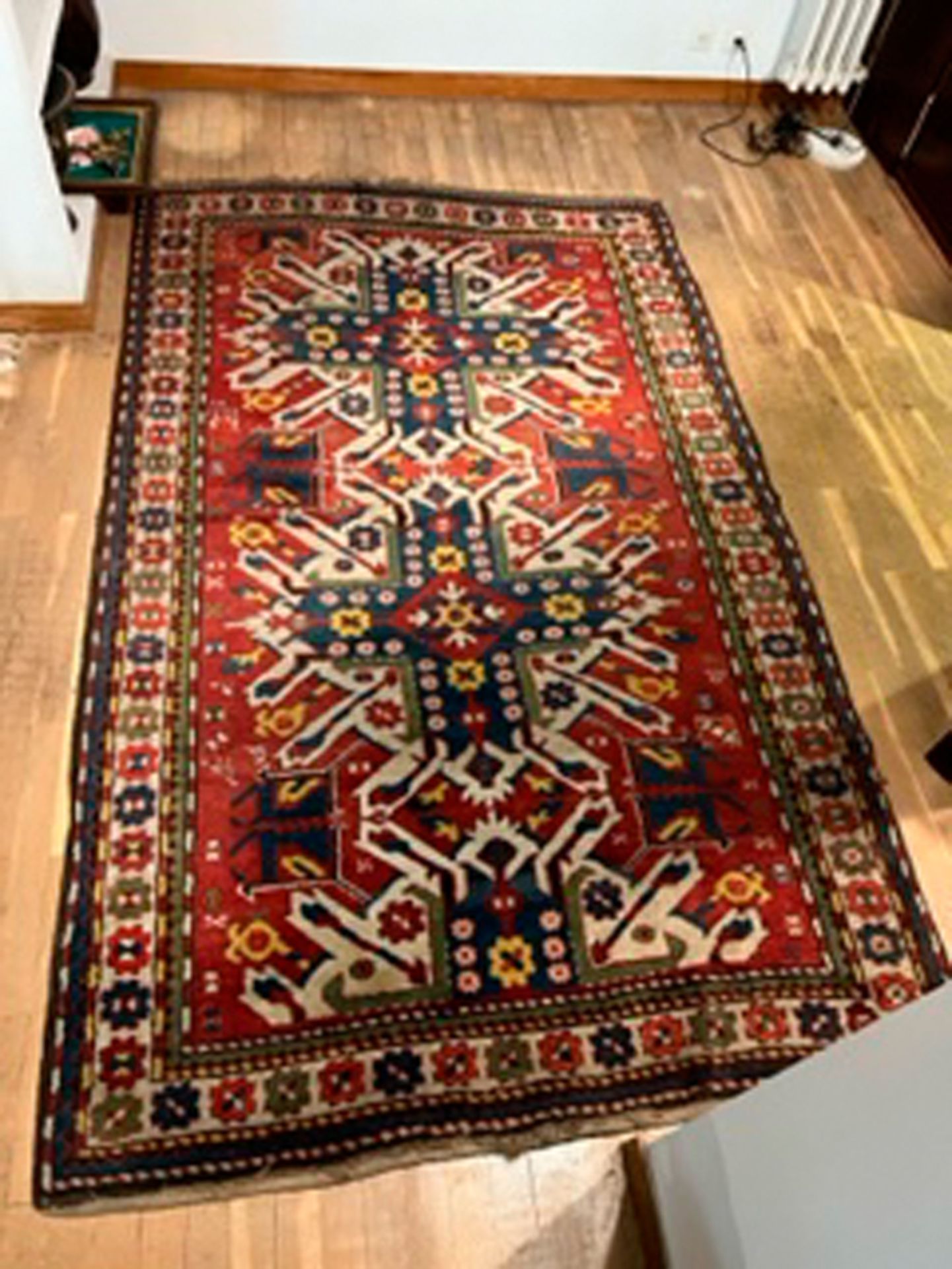 Persian wool carpet Kazak. - Image 2 of 4