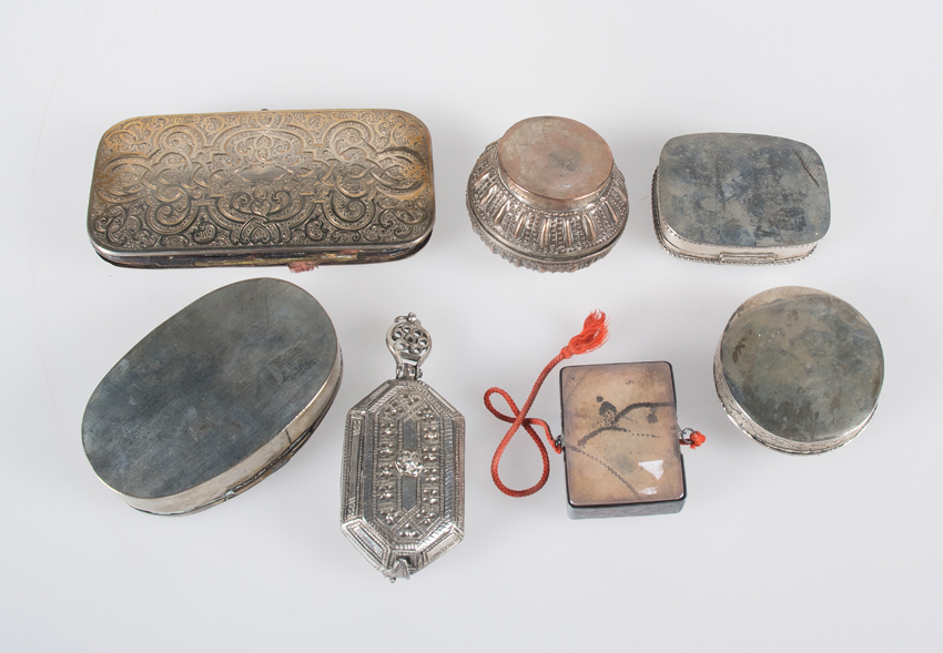 Set of seven little silver boxes. 19th. - 20th. Century. - Image 8 of 8