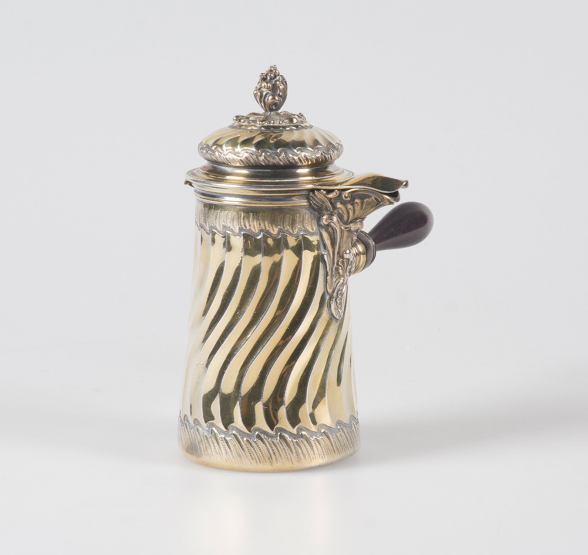 Silver vermeil chocolate pot. Marked "Boin Taburet a Paris, G.Boin and with the Minerva mark". Franc - Bild 3 aus 6