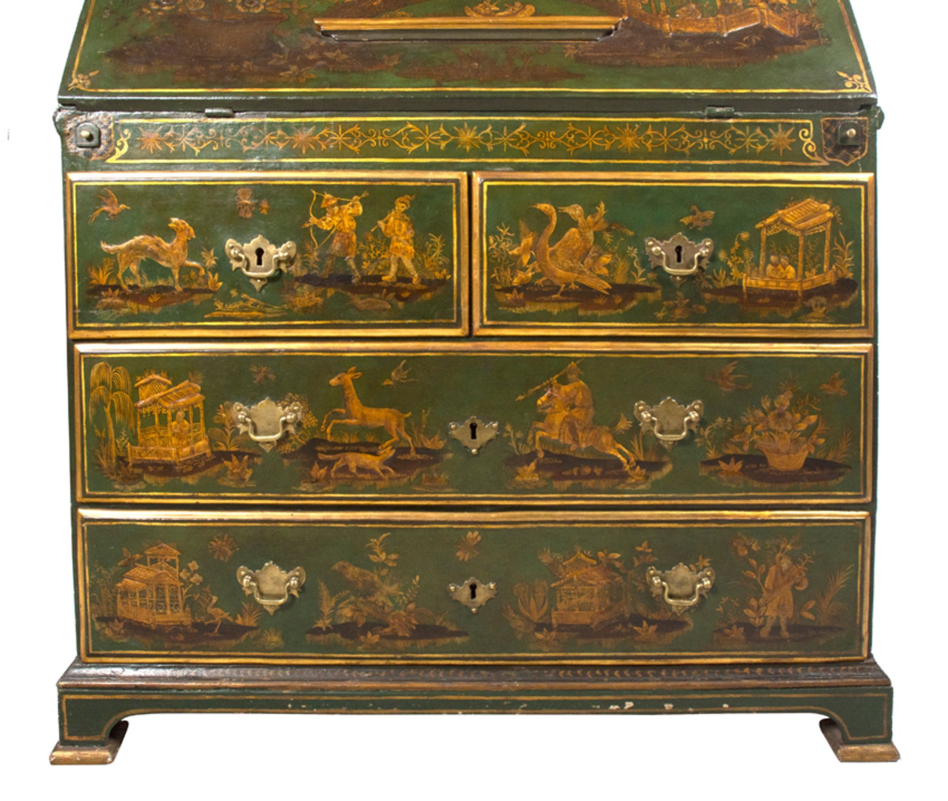 Carved, lacquered and gilded wooden cabinet with Chinese-style decoration England. 19th century. - Bild 5 aus 11